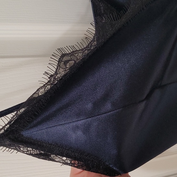 satin navy jumpsuit size Medium - Picture 2 of 6